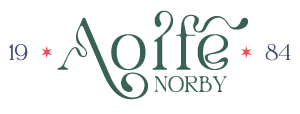 Logo reads Aoife Norby * 1984 and links to home page